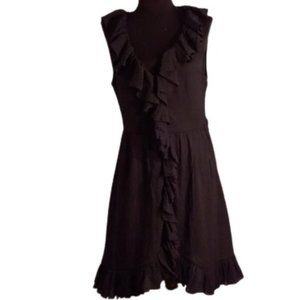 Marc by Marc Jacobs 8 Black Swiss Dot Ruffled Dress Side Zip